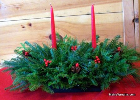 TRADITIONAL TWO CANDLE CENTERPIECE